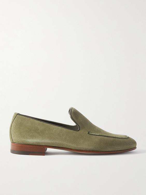 Taupe loafers from Manolo Blahnik