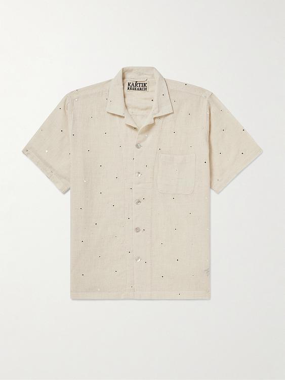 Beige short sleeve shirt from Kartik Research