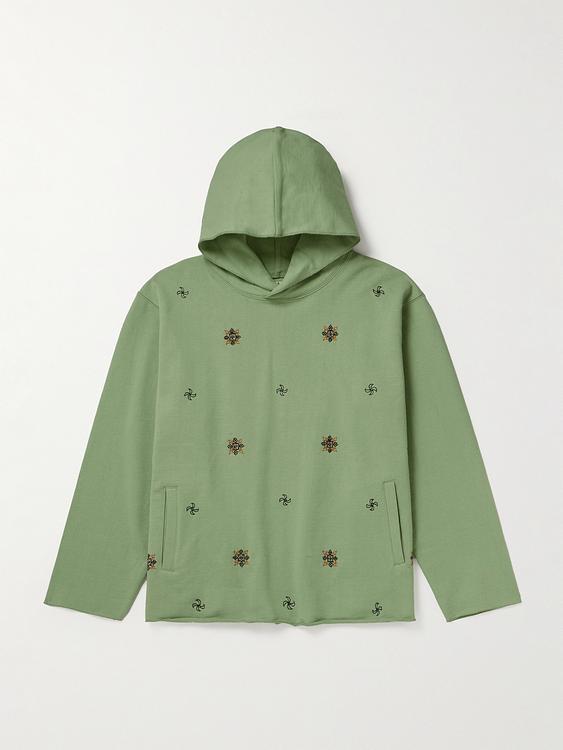 Green hooded sweatshirt from Kartik Research