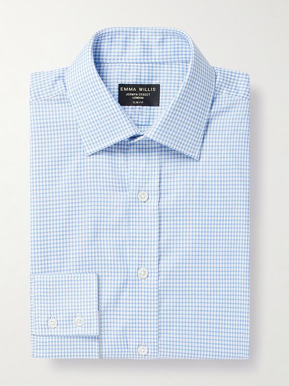 Checkered light blue business shirt from Emma Willis