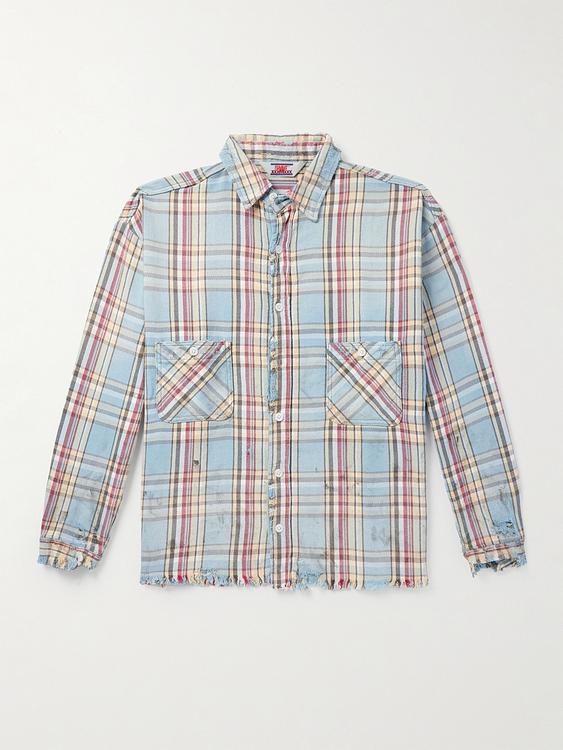 Checkered grey flannel shirt from Saint Mxxxxxx