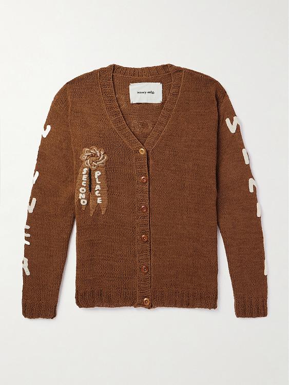 Print brown cardigan from Story Mfg.