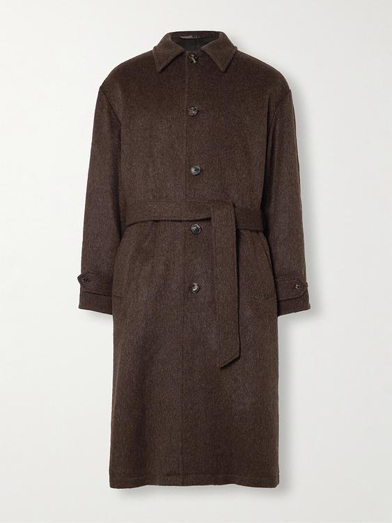 Dark brown coat from De Bonne Facture