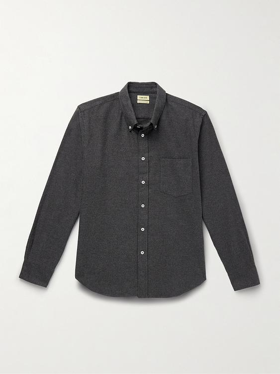 Dark grey flannel shirt from De Bonne Facture