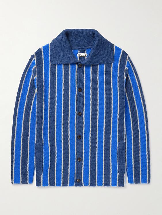 Striped dark blue casual shirt from Bode