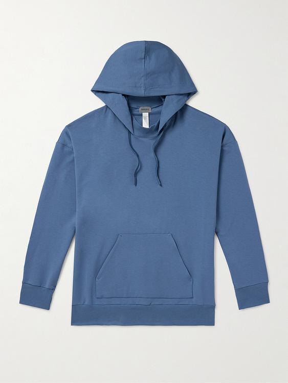 Blue hooded sweatshirt from Hanro