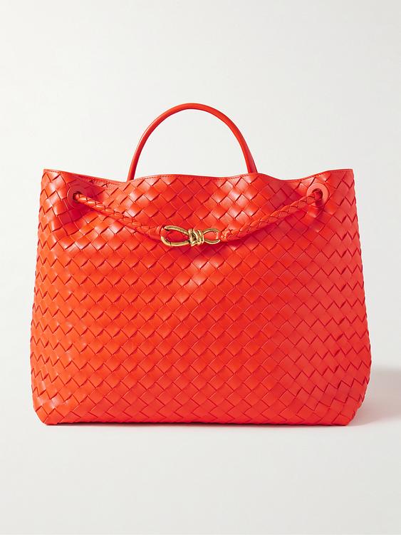 Red tote bag from Bottega Veneta