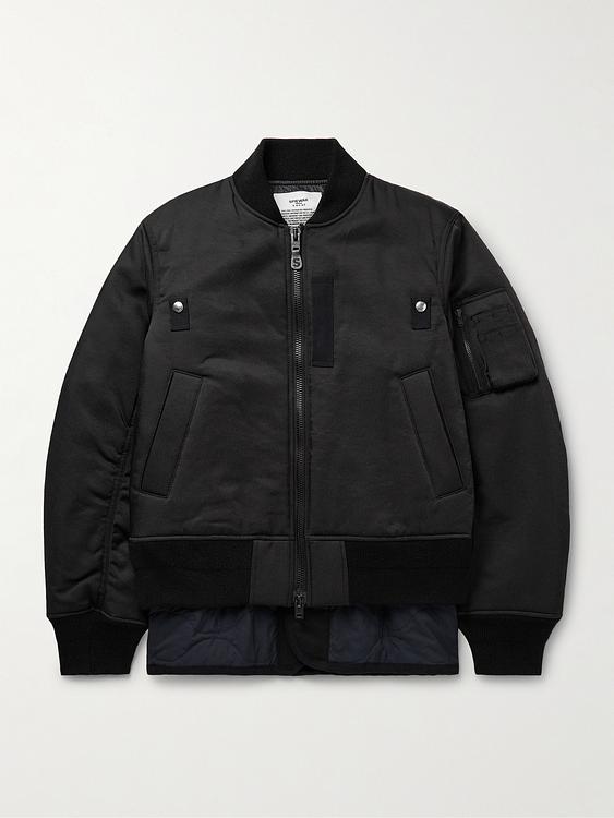 Black bomber jacket from Sacai