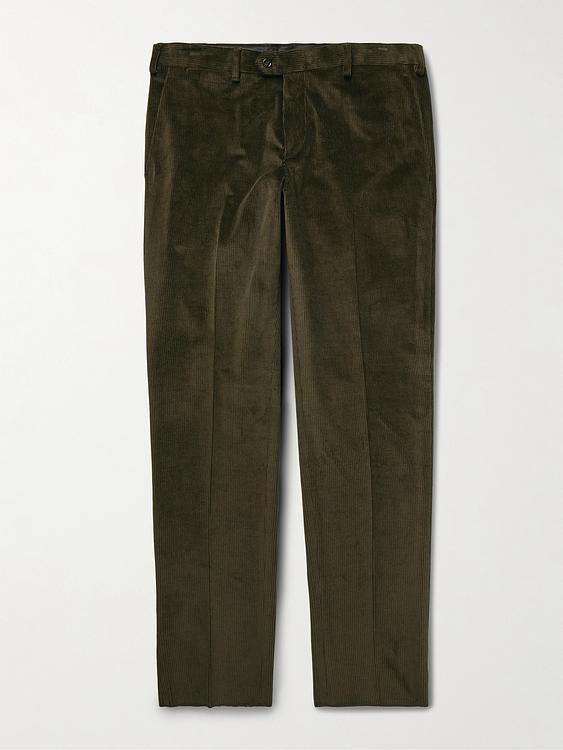 Dark green corduroy trousers from Lardini