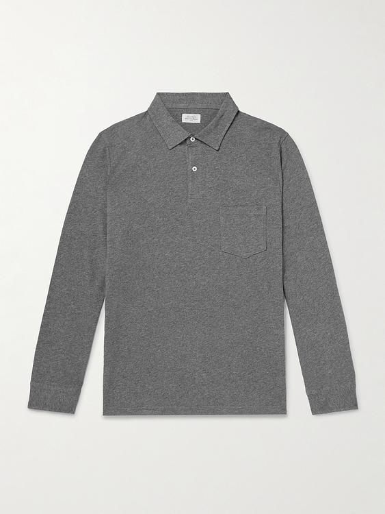 Grey long sleeve polo shirt from Hartford