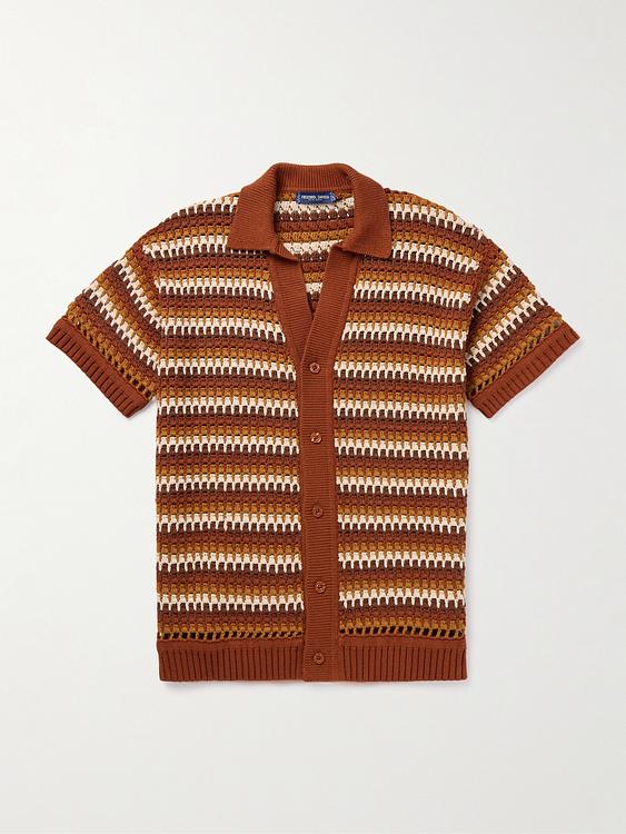 Striped brown short sleeve shirt from Frescobol Carioca