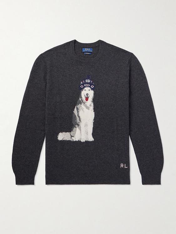 Print black cashmere sweater from Polo Ralph Lauren