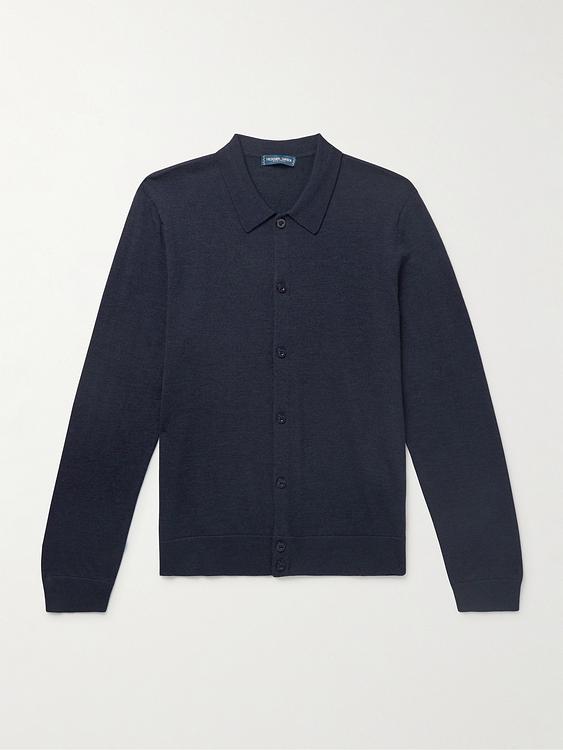 Black long sleeve polo shirt from Frescobol Carioca