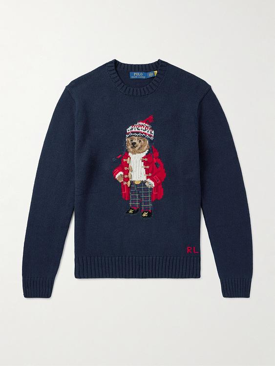 Print dark blue cashmere sweater from Polo Ralph Lauren