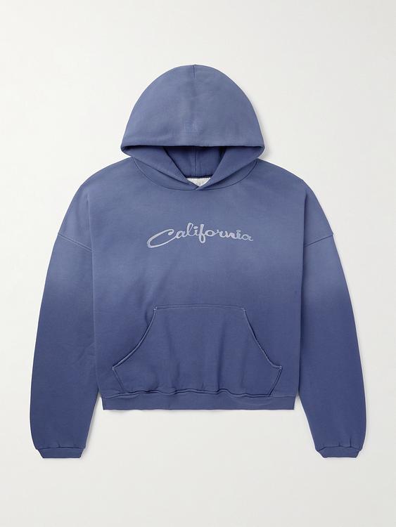 Print blue hooded sweatshirt from RRL