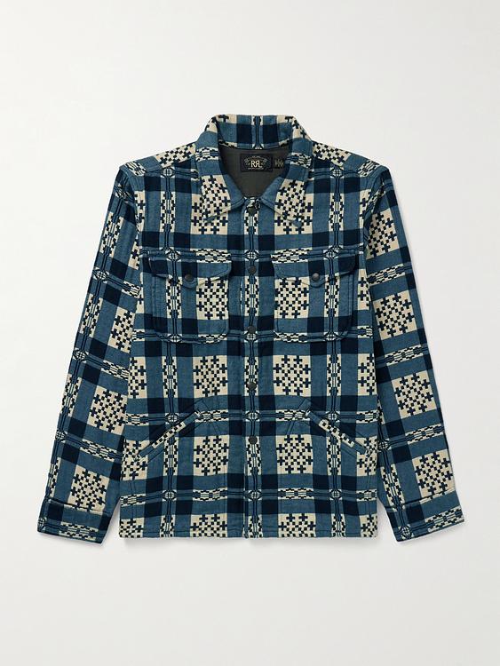 Checkered dark blue overshirt from RRL