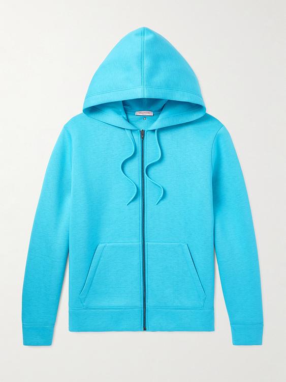 Print light blue hooded sweatshirt from Valentino Garavani