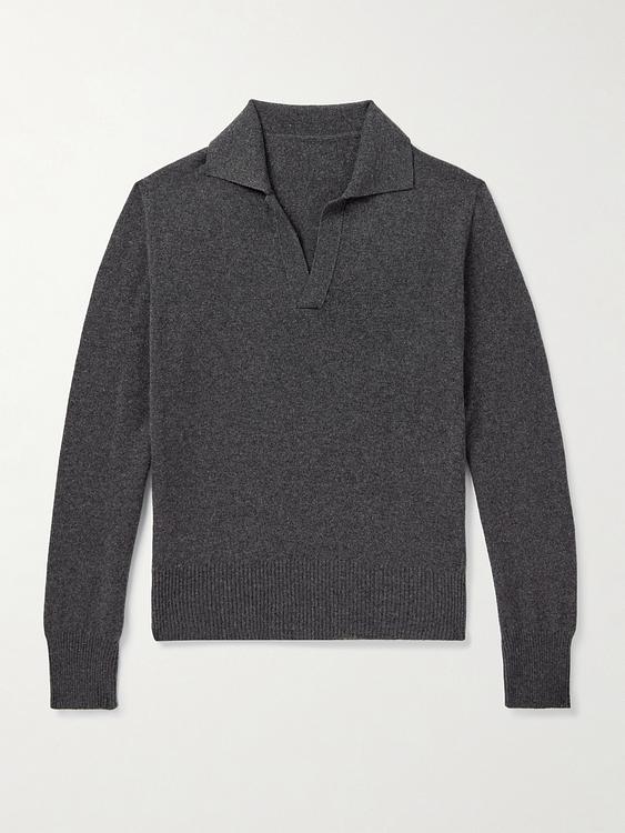 Dark grey long sleeve polo shirt from Stòffa