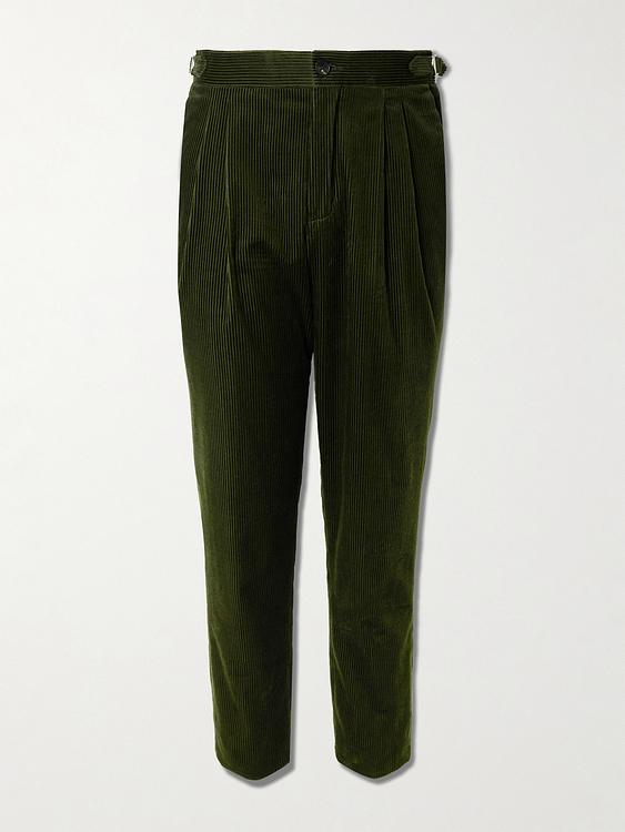 Dark green corduroy trousers from Mr P.