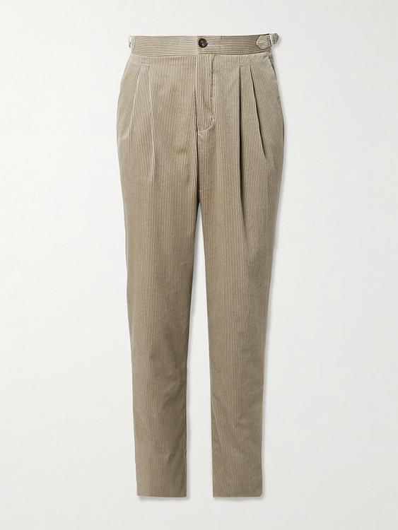 Taupe tuxedo trousers from Mr P.