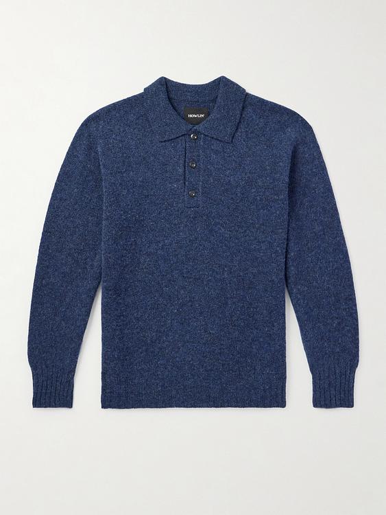 Dark blue long sleeve polo shirt from Howlin'