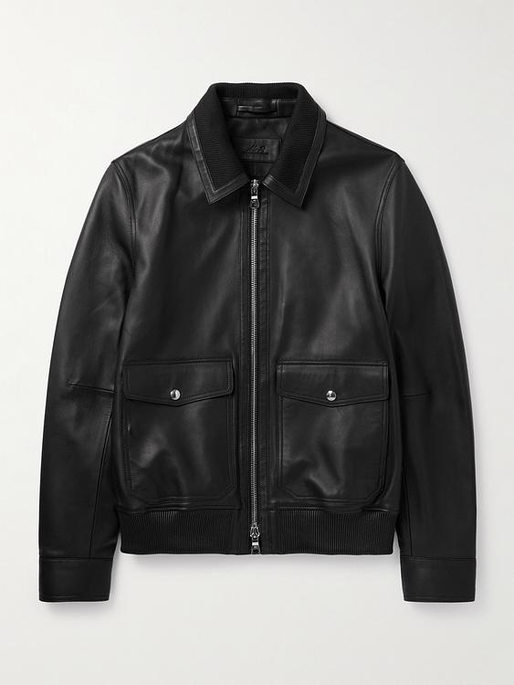 Black leather jacket from Mr P.