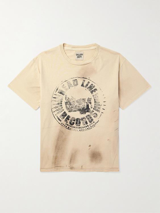 Print beige t-shirt from Gallery Dept.