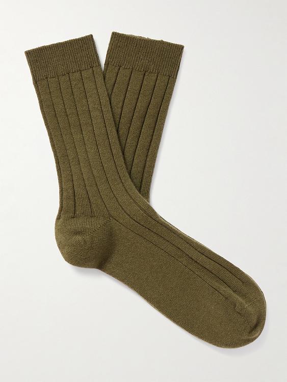 Dark green socks from Johnstons of Elgin