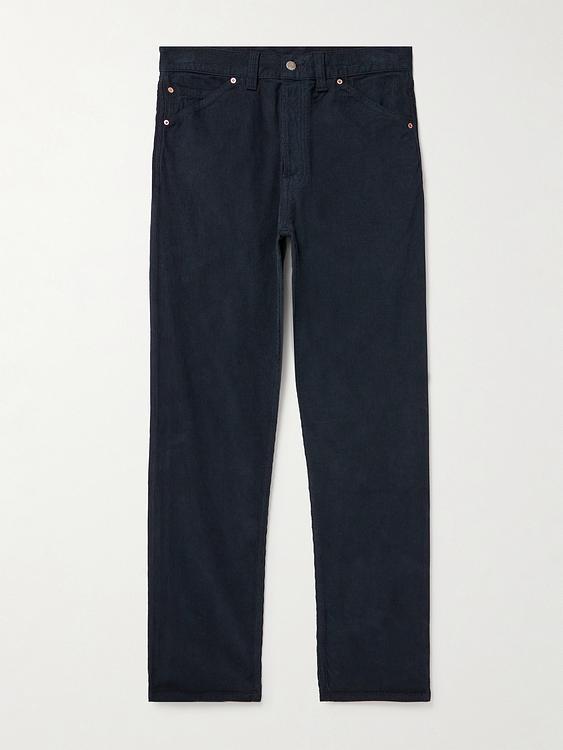 Black corduroy trousers from Drake's