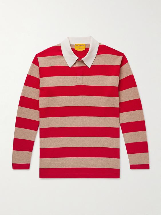 Striped multicolor long sleeve polo shirt from Guest In Residence