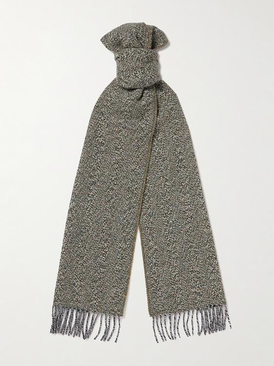Taupe scarve from Johnstons of Elgin