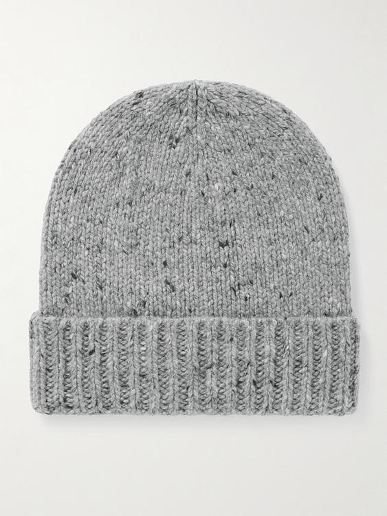 Grey beanie from Johnstons of Elgin