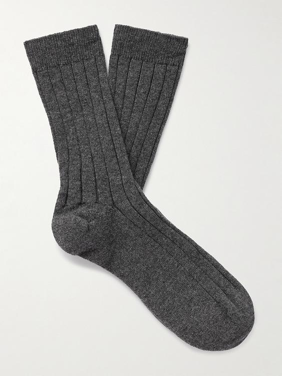Dark grey socks from Johnstons of Elgin