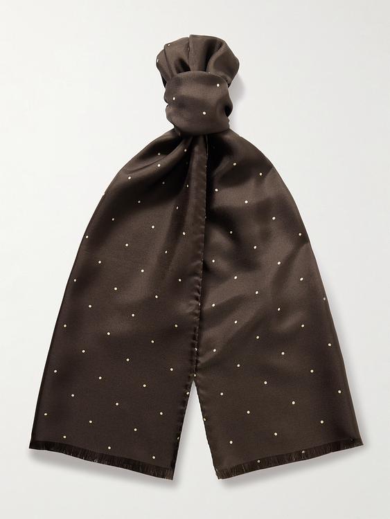 Dotted dark brown scarve from Favourbrook