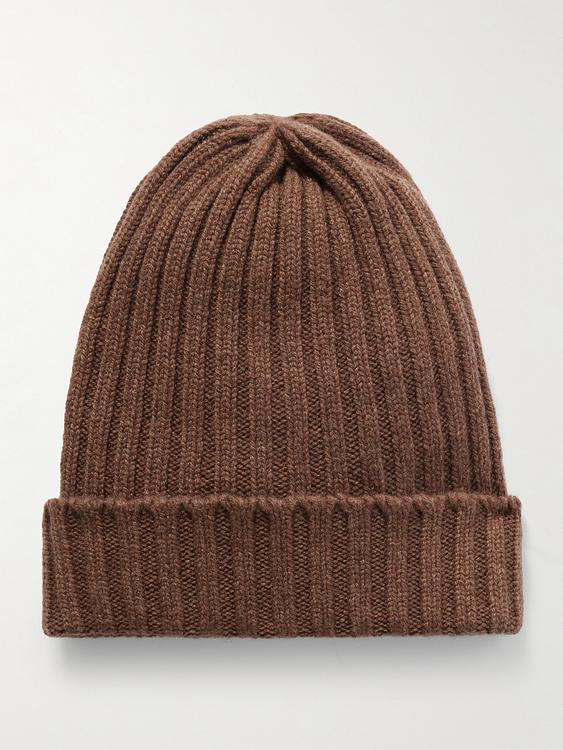 Brown beanie from Thom Sweeney