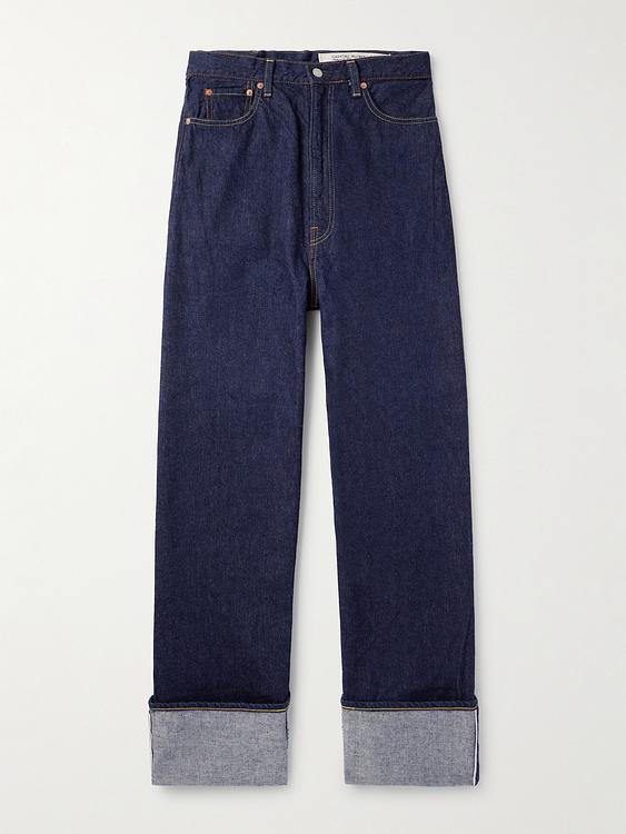 Dark blue wide-leg jeans from Kapital