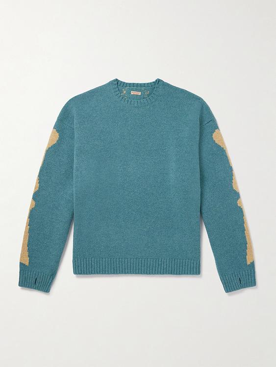 Print blue sweater from Kapital