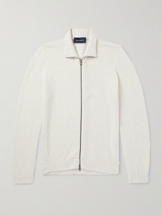 White full-zip from Thom Sweeney