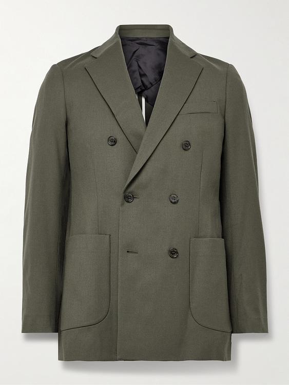 Dark green double-breasted blazer from Altea