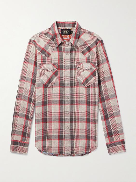 Checkered beige flannel shirt from RRL