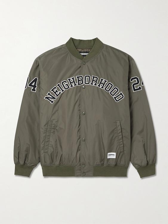 Print taupe bomber jacket from Neighborhood