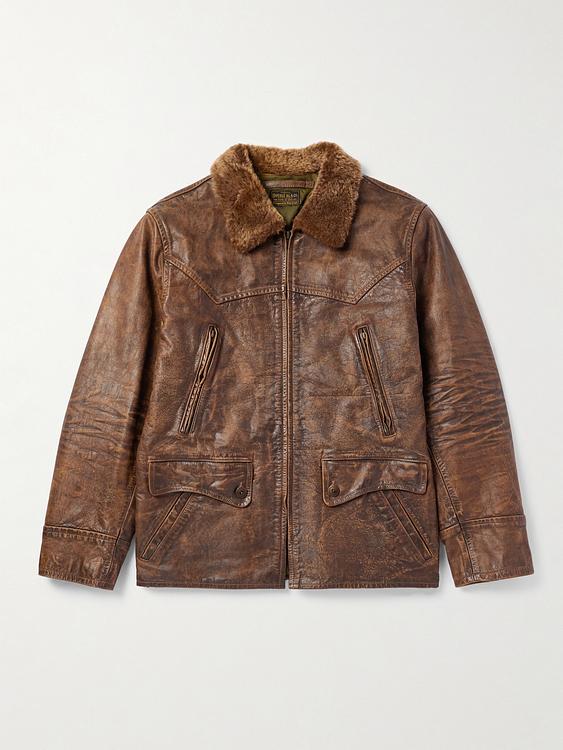 Brown leather jacket from RRL