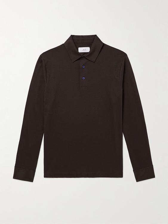 Black long sleeve polo shirt from Mr P.