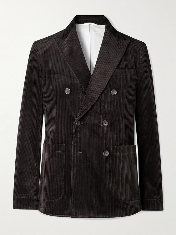 Black double-breasted suit jacket from Oliver Spencer