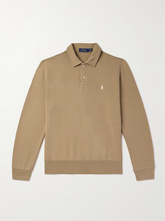Taupe long sleeve polo shirt from Polo Ralph Lauren