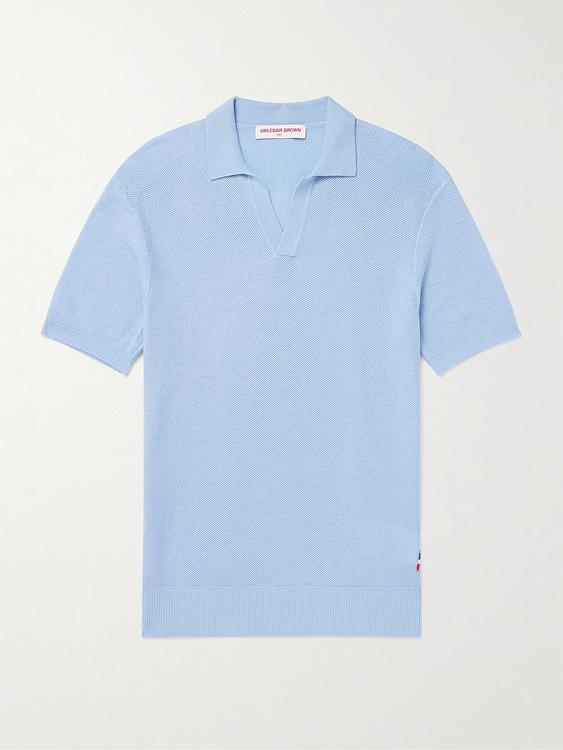 Light blue short sleeve polo shirt from Orlebar Brown