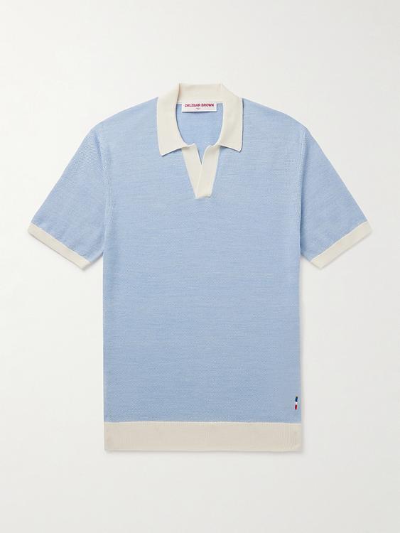 Light blue short sleeve polo shirt from Orlebar Brown