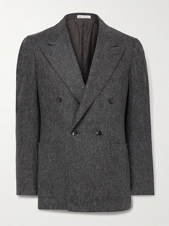 Dark grey double-breasted blazer from Umit Benan B+