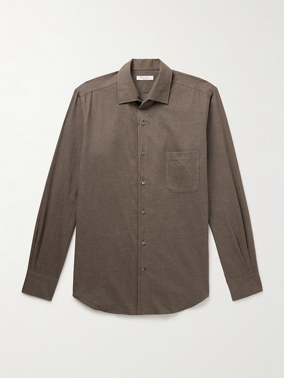 Taupe casual shirt from Loro Piana