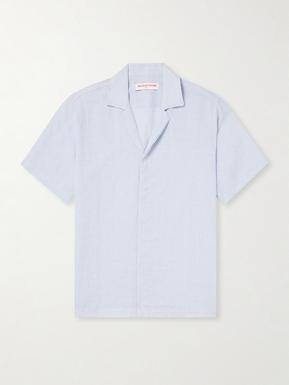 Light blue short sleeve polo shirt from Orlebar Brown